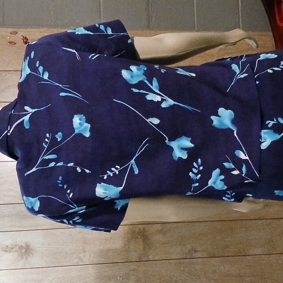 EUC Halmode Petites Long Floral Tank Dress w/Button Down Matchin Top Sz 8P - Picture 12 of 16